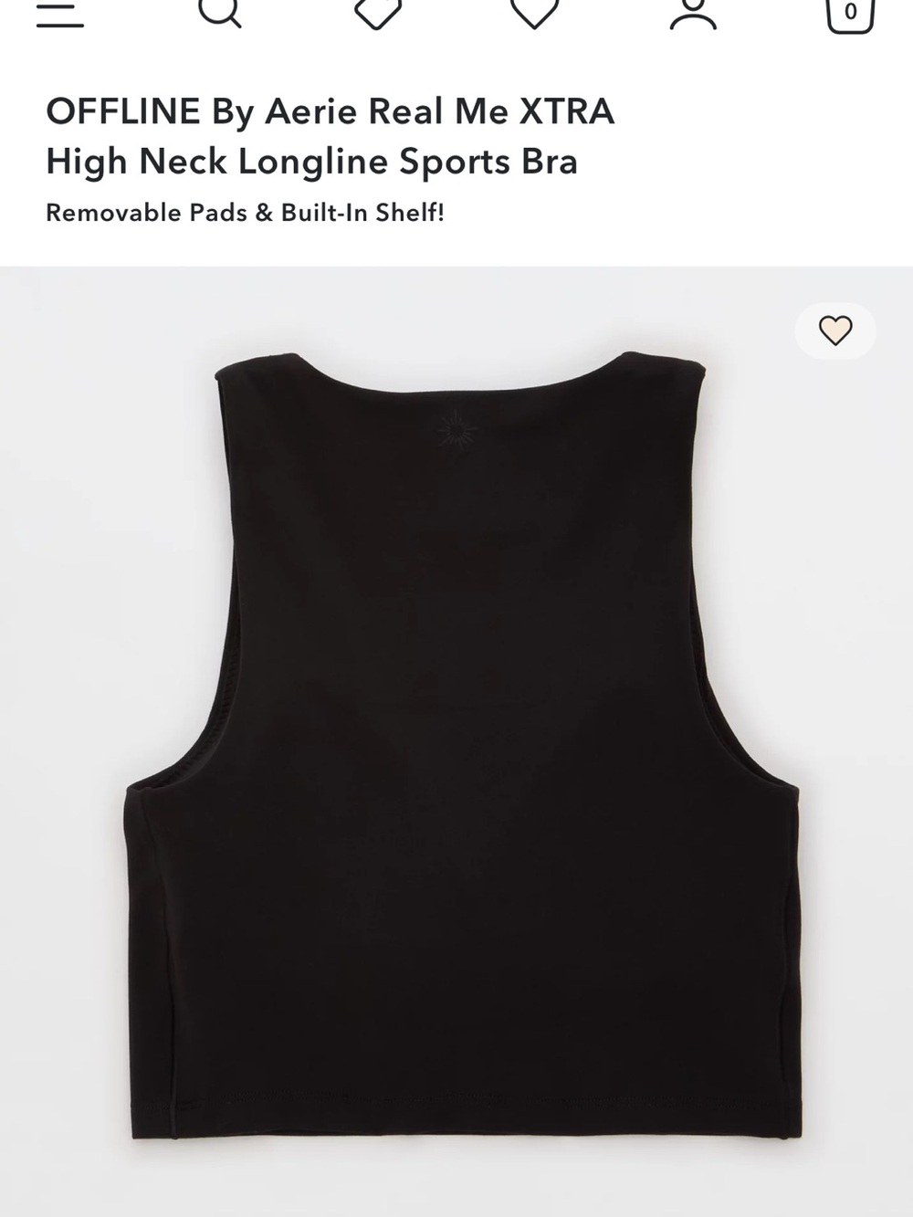 OFFLINE By Aerie Real Me XTRA
High Neck Longline Sports Bra | Black - Picture 4 of 7